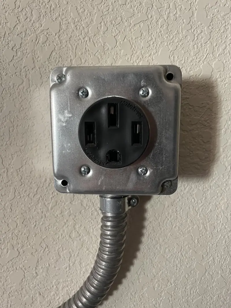 NEMA 14-50 outlet installed for Smart Home Electrical in Oswego